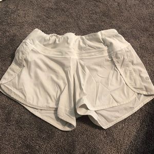 White Lululemon shorts